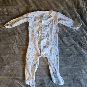 Magnetic Me White and Gray Patterned Kids One Piece